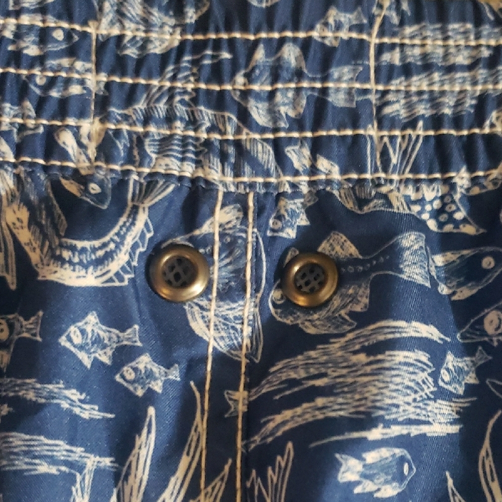 Men's Trunks Surf & Swim Co. Nautical Deep Sea Fishes Printed Size XL Cobalt NWT - Picture 11 of 13